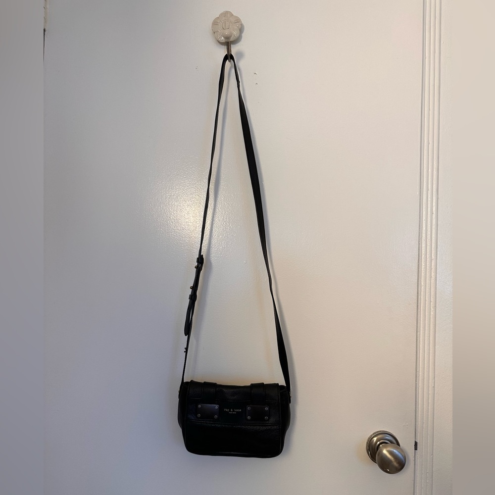 Rag & Bone mini pilot black leather crossbody bag - Picture 7 of 15